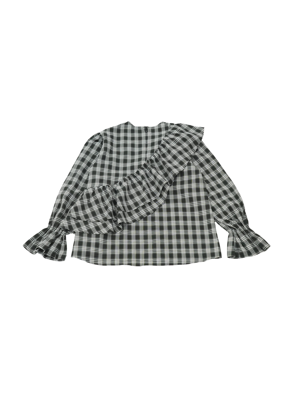 round frill blouse【BLACK CHECK】 – ClaSTEllaR