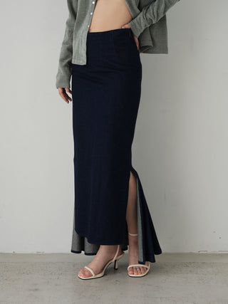 Denim high waist mermaid skirt