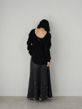 Back open long T-shirt